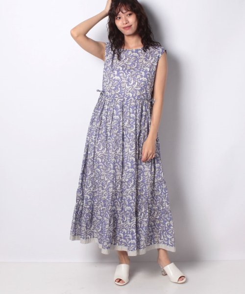 セール コットンリーフプリントティアードワンピース インタープラネット Interplanet Magaseek