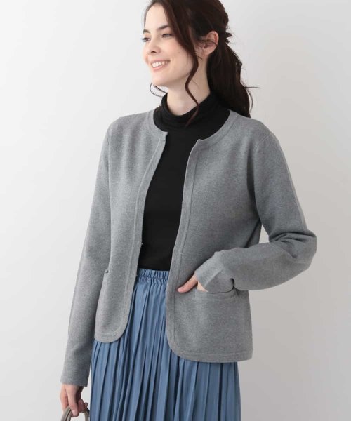 セール ノーカラーニットカーディガン オフオン Ofuon Magaseek