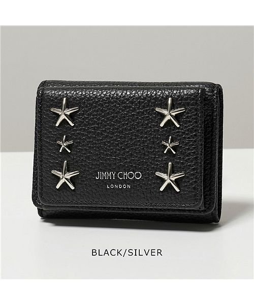 クーポン セール 23 Off Jimmy Choo ジミーチュウ Nemo Uuf レザー スタースタッズ 三つ折り財布 ミニ財布 豆財布 レディース ジミーチュウ Jimmy Choo Magaseek