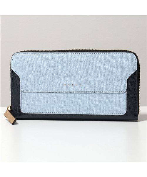 セール Marni マルニ Pfmoe11u21 Lv5 バイカラー サフィアーノレザー レクタンギュラー ラウンドファスナー長財布 レディース マルニ Marni Magaseek