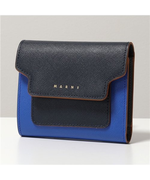セール Marni マルニ Pfmo0024u6 Lv5 レザー バイカラー 二つ折り財布 ミディアム スモール財布 ミニ財布 レディース マルニ Marni Magaseek