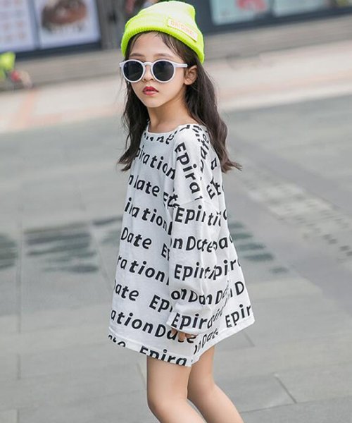 セール 子供服 キッズ 女の子 英字柄 おしゃれ カジュアル 小学生 トップス 韓国子供服 通学着 ゆったり ビックシルエット ミニミニストア Miniministore Magaseek