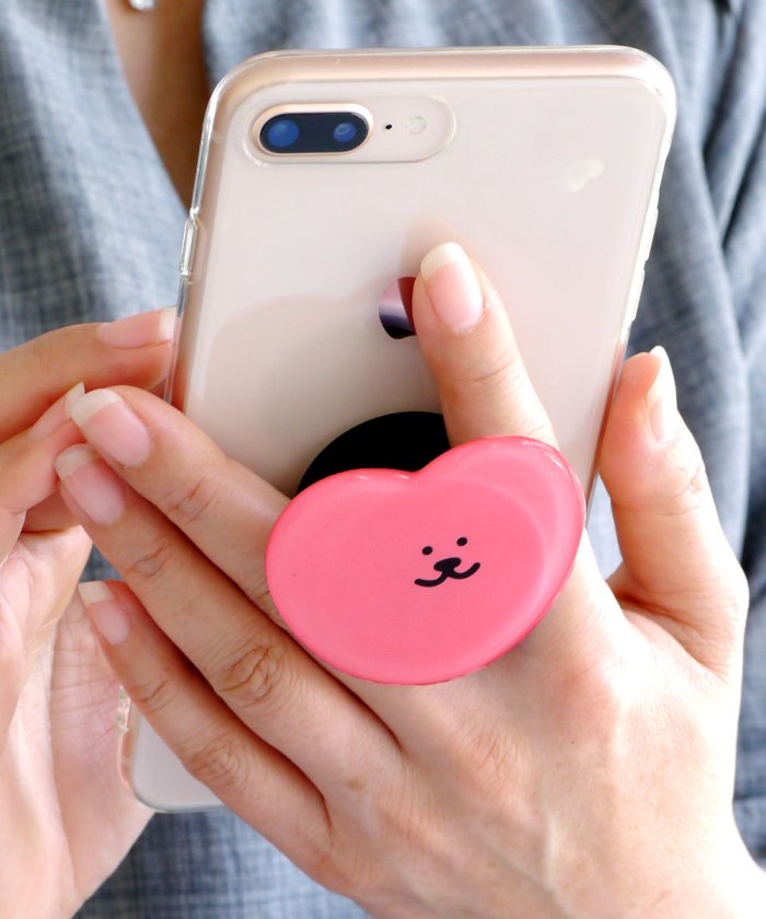 セール スマホグリップ 韓国 Iphone 透明 スマホスタンド 落下防止 グリップトック 薄型 フラット キラキラ ストラップ ピンク ブラウン 茶色 エクレボ Exrevo Magaseek