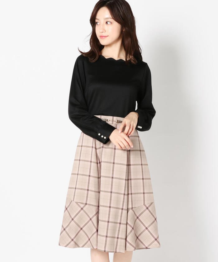 セール ドッキングチェック柄ワンピース ミッシュマッシュ Misch Masch Magaseek