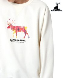 MARUKAWA(マルカワ)/【CAPTAIN STAG】キャプテンスタッグ ペイントスウェットトレーナー/あったか裏起毛 鹿 シカ/オフホワイト