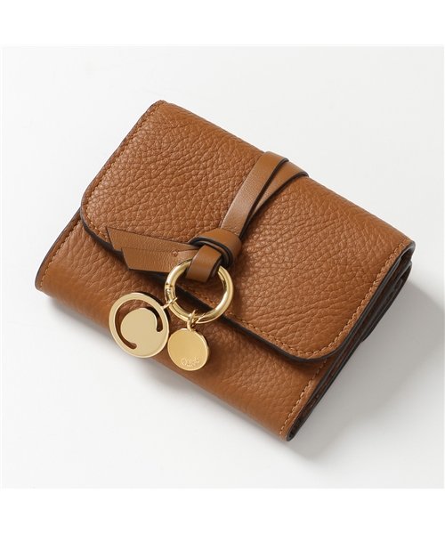セール Chloe クロエ 17ap945h9q Alphabet アルファベット Portafogli レザー 三つ折り財布 ミディアム ミニ財布 25m Tan クロエ Chloe Magaseek