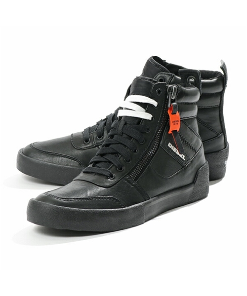 【DIESEL(ディーゼル)】Y01988 PR013 S－DVELOWS レザー ハイカット スニーカー シューズ T8013/BLACK 靴 メンズ