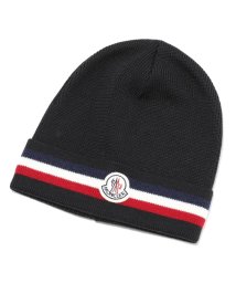 MONCLER(モンクレール)/【MONCLER(モンクレール)】0032800 02292 3B74900 A9575  ニットキャップ 帽子 ニット帽 リブ編み トリコロールライン メンズ/ブラック