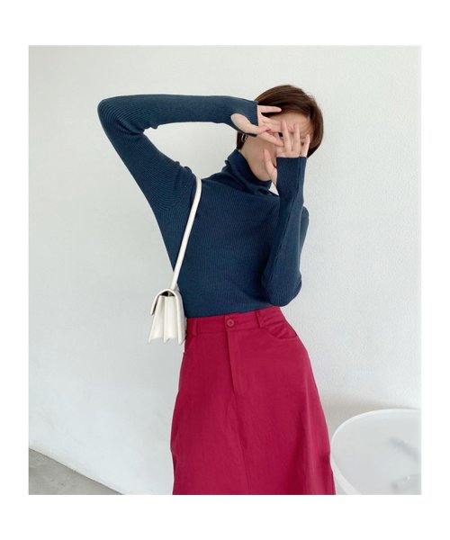 セール ニットトップスレディース タートルネック ハイネック 長袖 インナー フィンガーホール 重ね着 防寒 暖かい おしゃれ 大人女性 人気トップス セイヘイショップ Seiheishop Magaseek
