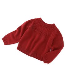 ROPE' PICNIC　KIDS(ロぺピクニックキッズ)/【ROPE' PICNIC KIDS】【リンクコーデ】バンドンニット求心プルオーバー/レッド（60）