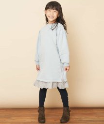 a.v.v(KID'S)(アー・ヴェ・ヴェキッズ)/[100－130]裏起毛レイヤードトレーナーワンピース[WEB限定サイズ]/ライトブルー