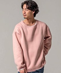 VICCI(ビッチ)/VICCI【ビッチ】フェイクレイヤードクルーネック裏起毛ビッグトレーナー/ピンク