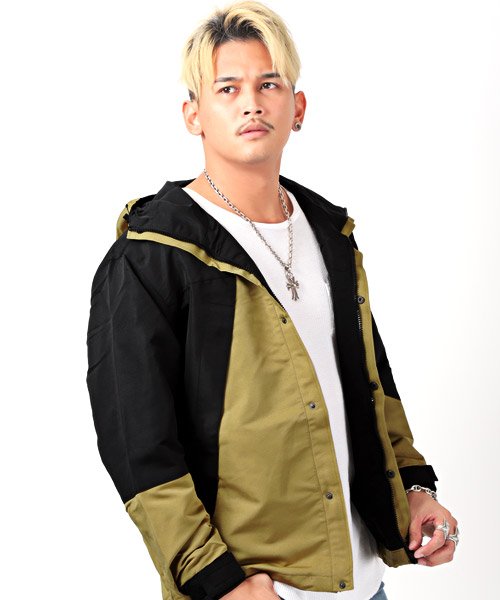 タスランマウンテンパーカー マウンテンパーカー メンズ タスラン マンパー アウター 配色 切替 迷彩 ラグスタイル Luxstyle Magaseek