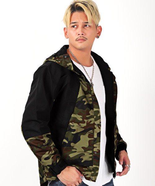 セール タスランマウンテンパーカー マウンテンパーカー メンズ タスラン マンパー アウター 配色 切替 迷彩 ラグスタイル Luxstyle Magaseek