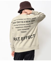 RAT EFFECT(ラット エフェクト)/裏起毛QRネーム付プリントビッグトレーナー/ベージュ