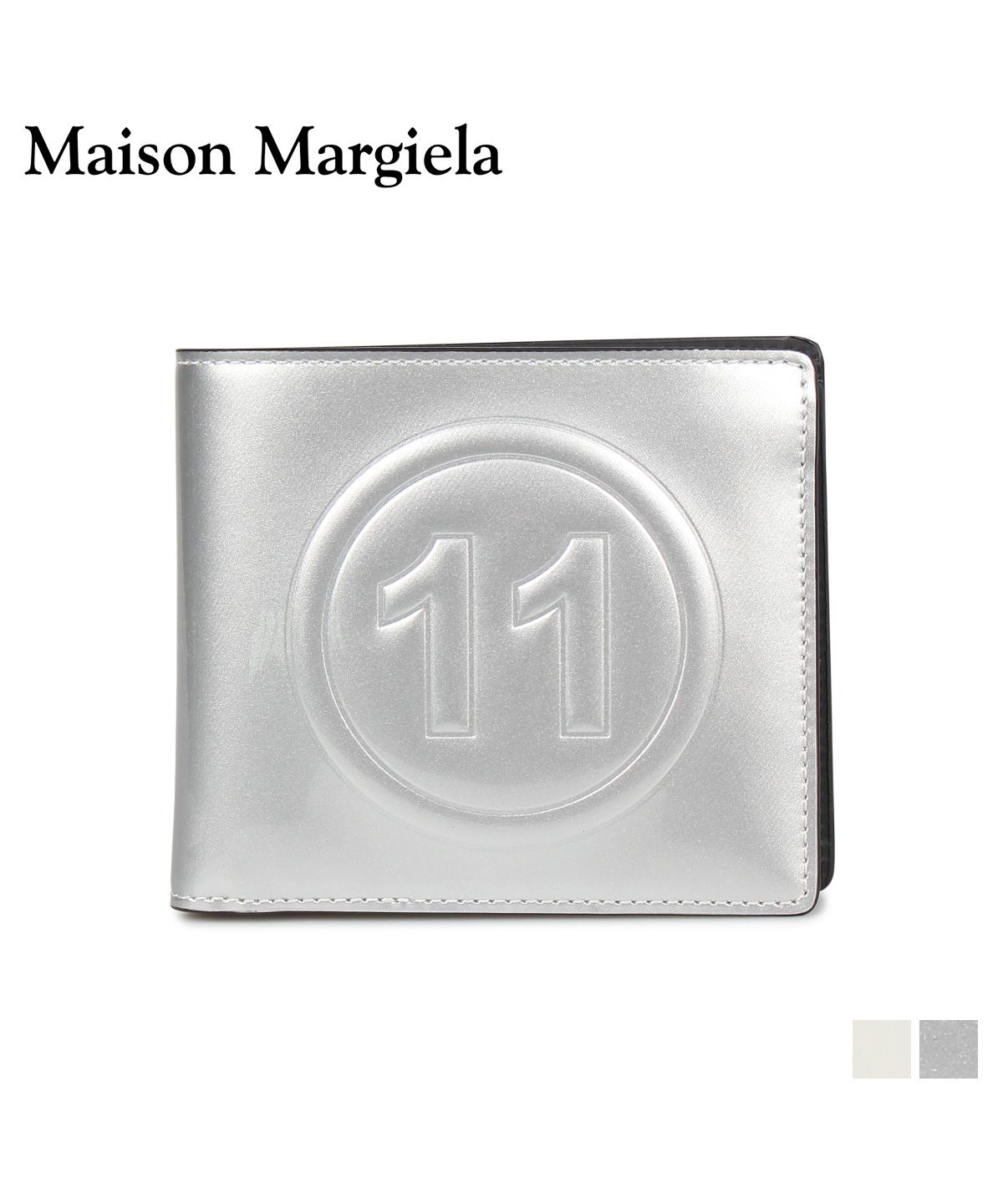 メゾンマルジェラ MAISON MARGIELA 財布 二つ折り メンズ レディース BI－FOLD WALLET レザー ホワイト シルバー 白  S35UI0