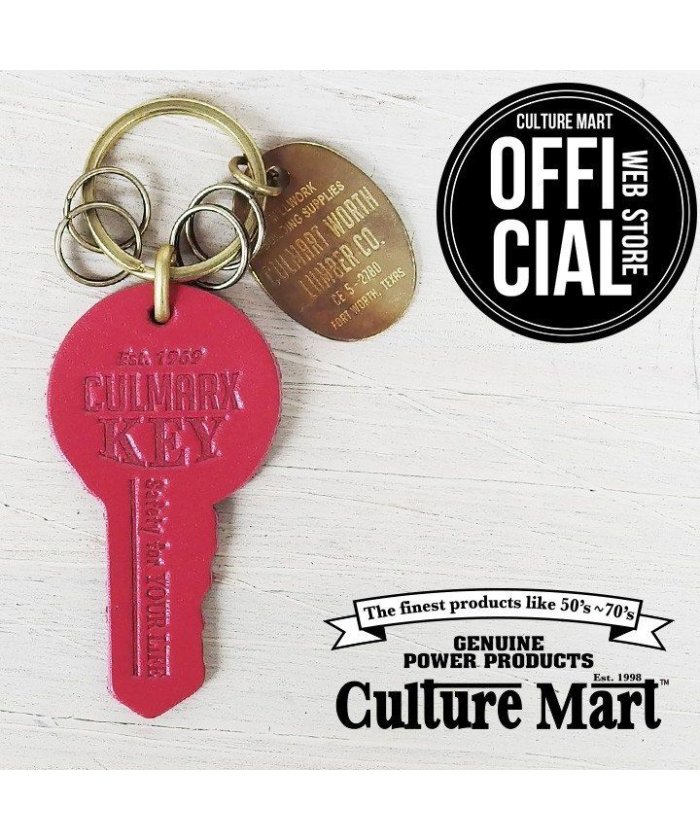 Culture Mart カルチャーマート キーリング Leather Key Ring 鍵型 レッド 本革 レザー 栃木レザー 日本製 キーホルダー 革 Culture Mart Culture Mart Magaseek