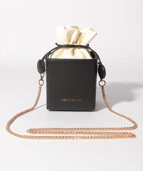 クロコダイル調型押しボックス型巾着ショルダーバッグ スタイルブロック レディース Styleblock Magaseek