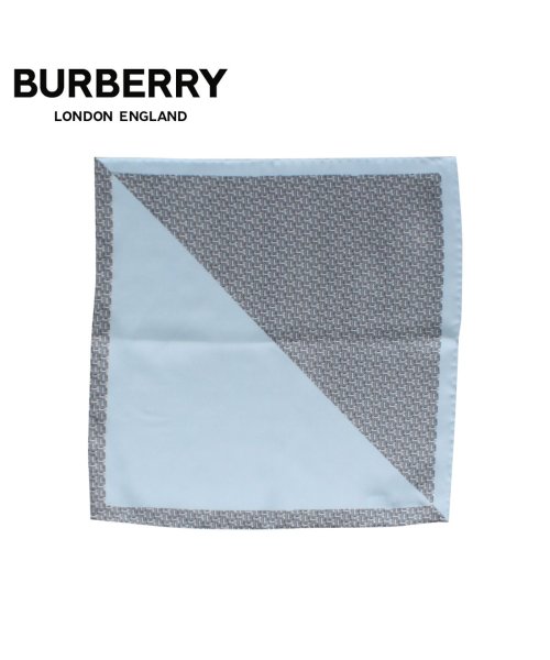 BURBERRY(バーバリー)/バーバリー BURBERRY チーフ ポケットチーフ メンズ シルク 結婚式 イタリア製 MONOGRAM PANEL POCKET CHIEF レッド ブルー/ブルー
