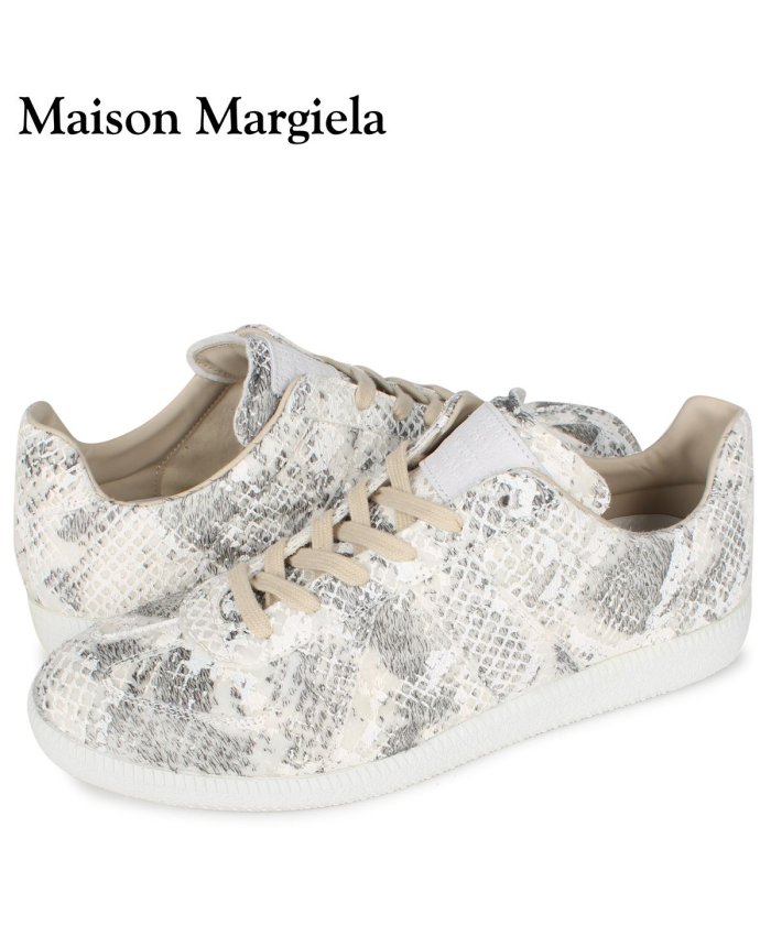 クーポン メゾンマルジェラ Maison Margiela レプリカ ロートップ スニーカー メンズ 蛇柄 スネーク Replica Low Top ホワイト 白 S57 メゾンマルジェラ Maisonmargiela Magaseek