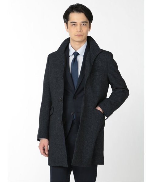 セール ダウンライナー付3wayスタンドコート チェック紺 タカキュー Taka Q Magaseek