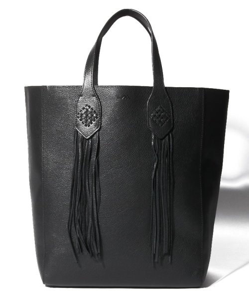 The MICHIE(The MICHIE)/Fringe Tote in Leather/BLACK