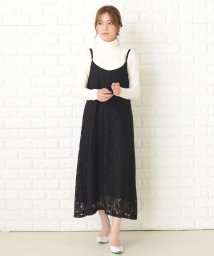 Lace Ladies(レースレディース)/レースデザインキャミワンピースドレス/ブラック