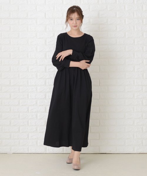 選べる ゆったり 長袖 半袖ロングワンピース レースレディース Lace Ladies Magaseek