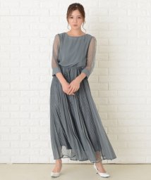 Lace Ladies/ドットチュールシアー袖シフォンロングワンピースドレス/503711306