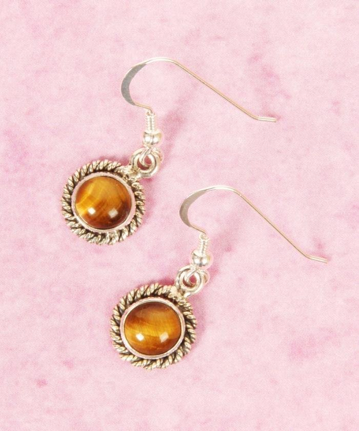 ご褒美に1点もの天然石 タイガーアイピアス ワイスチャーム Wythecharm Magaseek