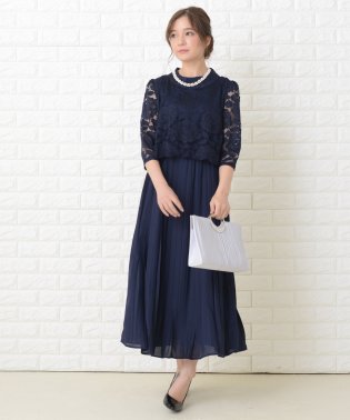 Lace Ladies/花柄レース プリーツ ロングワンピースドレス/503711329