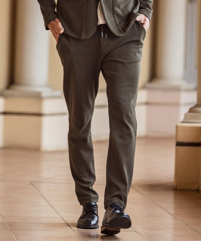 公式ファッション通販 メンズ シフォン カーキ Shiffon 29 Off Nddhn107 L Contemporary エイケイエム コンテンポラリー Herringbone裏毛ロングパンツ Akm 売上ランキング Signature Johaness Com