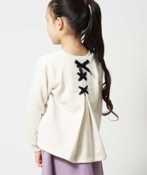 a.v.v(KID'S)(アー・ヴェ・ヴェキッズ)/[100－130]【裏起毛】バックレースアップトレーナー[WEB限定サイズ]/アイボリー