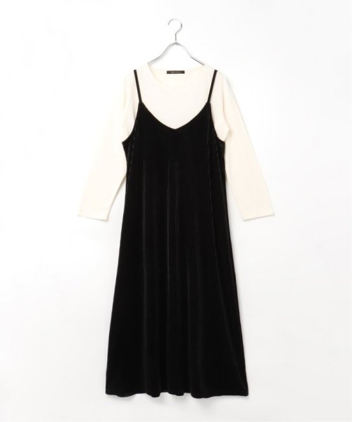 セール インナー付きベロアストライプキャミワンピース ヴァンス エクスチェンジ Vence Exchange Magaseek