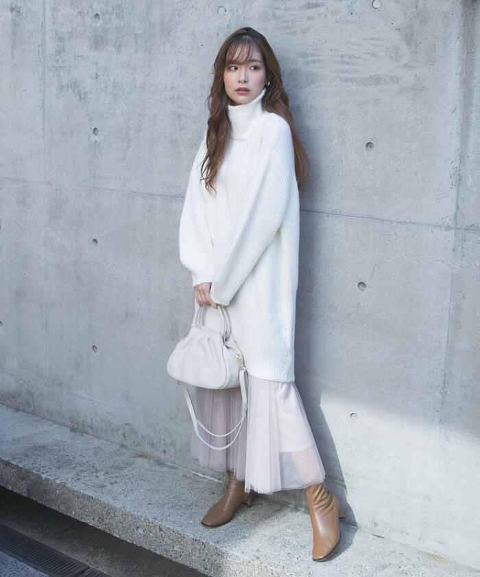 セール 手洗い可能 コクーンニットチュニックワンピース ビッキー Vicky Magaseek