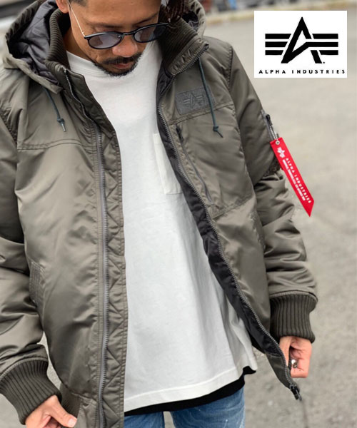 フーデッドリブジャケット ALPHA INDUSTRIES