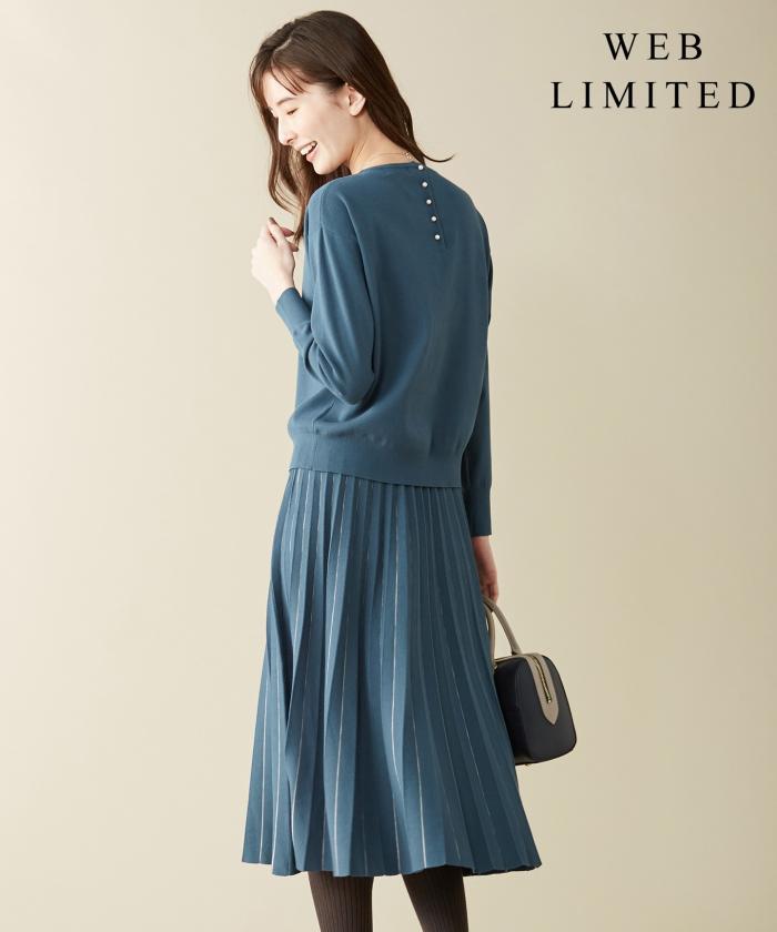 【WEB限定色あり】洗えるストレッチレーヨン ニットセットアップ 【楽天】直営 J.PRESS ニットセットアップ 洗えるストレッチレーヨン LADIES ロングワンピース