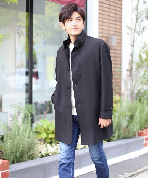 [HALEINE]ビジネスコートメンズ ライナー付きビッグサイズ ブラック