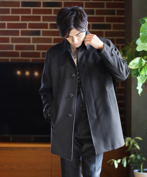 [HALEINE]ビジネスコートメンズ ライナー付きビッグサイズ ブラック