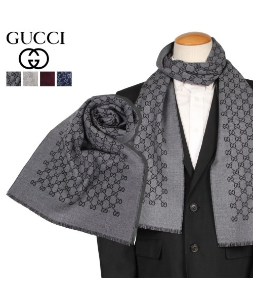 グッチ Gucci マフラー ストール メンズ レディース Ggパターン リバーシブル Sc Sogi Scarf グレー g0 グッチ Gucci Magaseek