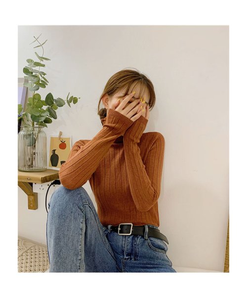 セール ニットトップスレディース タートルネック ハイネック 長袖 インナー リブニット 重ね着 防寒 暖かい おしゃれ 大人女性 人気トップス セイヘイショップ Seiheishop Magaseek