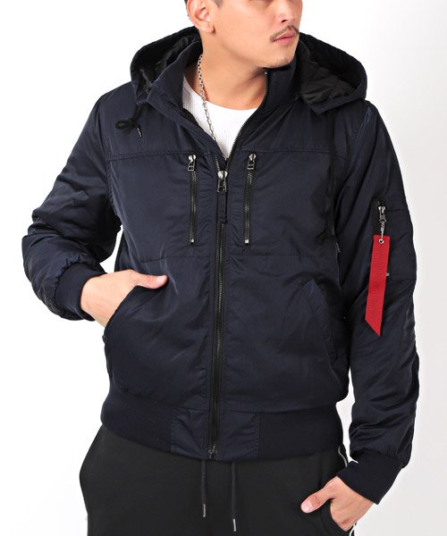 中綿撥水加工フード付きma 1 Ma 1 中綿 ジャケット メンズ ブルゾン 撥水加工 ラグスタイル Luxstyle Magaseek