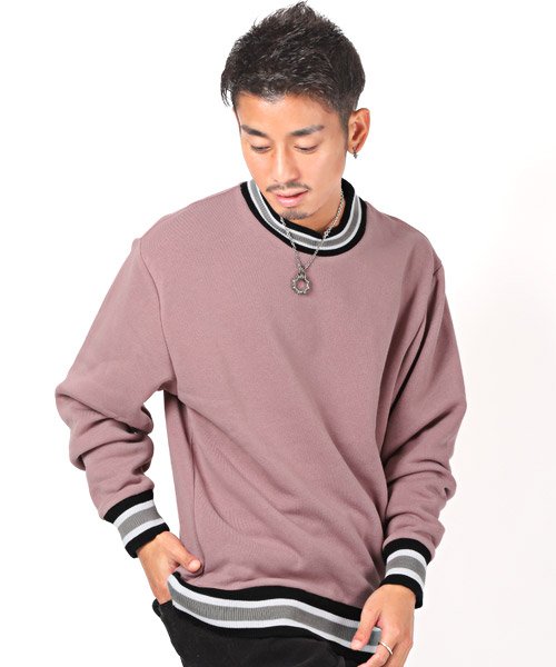 セール 裏起毛トレーナー トレーナー メンズ 裏起毛 スウェット リンガーネック ラグスタイル Luxstyle Magaseek
