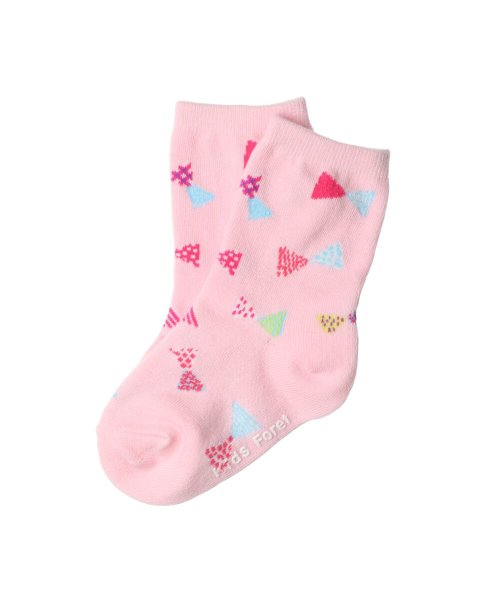 子供服 Kids Foret キッズフォーレ カラフルリボン柄クルーソックス 靴下 11cm cm B キッズフォーレ Kids Foret Magaseek