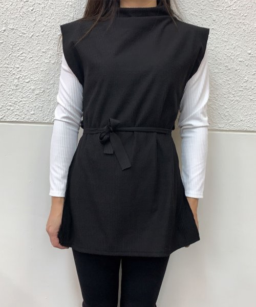 セール ベストと長袖tシャツ 2点セット ベスト レディース サイドスリット ハイネック おしゃれ ベスト オーバーサイズ ビッグシルエット ショッピングゴー Shoppinggo Magaseek