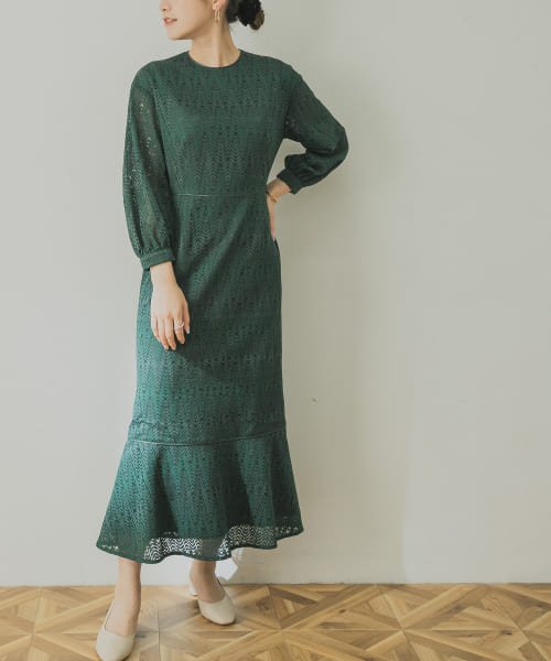 リーフレースペプラムワンピース アーバンリサーチ Urban Research Magaseek