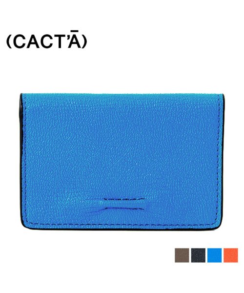(CACT'A)(カクタ)/カクタ CACTA パスケース カードケース 二つ折り ID 定期入れ メンズ レディース 本革 CHIP BUSINESS CARD CASE グレー ネイビ/ブルー