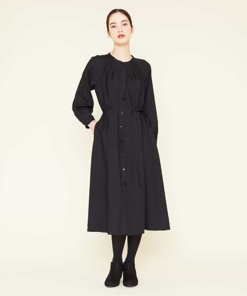 Sybilla(シビラ)/タックデザインシャツドレス/ブラック
