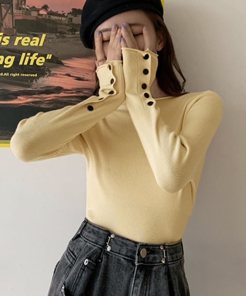 セール ニットトップス レディース 長袖 ボダン セーター オフィス Ol 通勤通学 きれいめ フェミニン 上品 清楚 韓国ファッション 503728496 ショッピングゴー Shoppinggo Magaseek