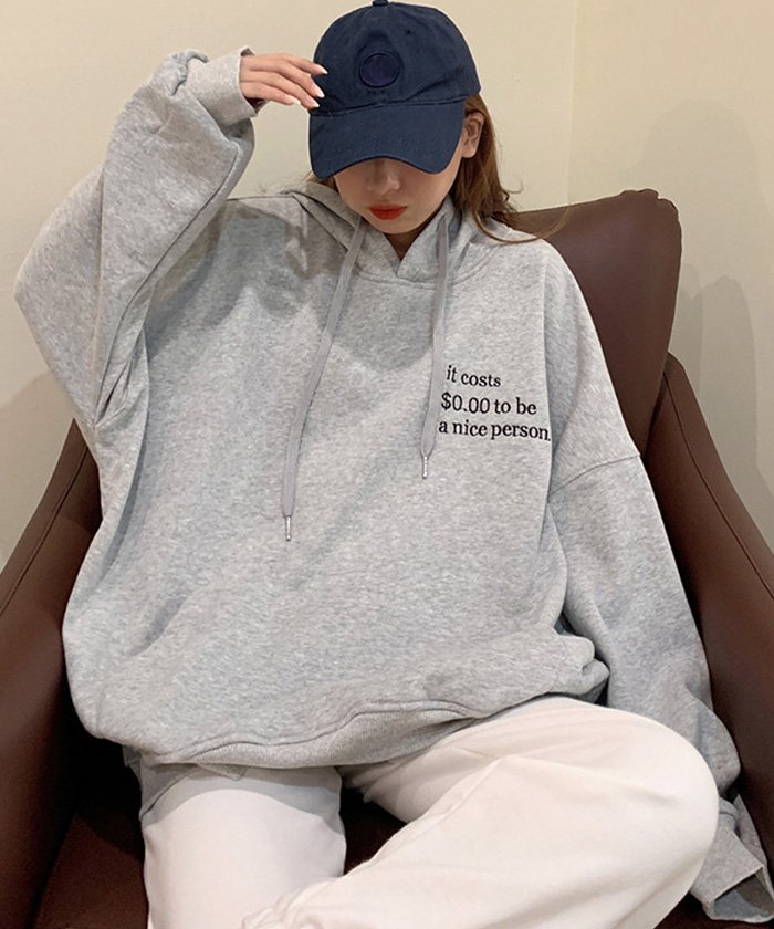 セール フード付きパーカー レディース 裏起毛 韓国風 ビッグパーカー プルオーバー トップス オーバーサイズ 体型カバー ポケット付き ミニミニストア Miniministore Magaseek